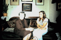 Ilus néni was a long-time neighbor. Here she is trying to converse with Catherine in French. The two of them got along famously for which I was proud of Catherine.