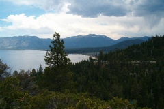 You can see the rain falling from the clouds on the right.